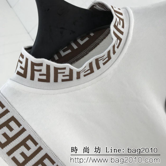 FENDI芬迪 19FW秋冬新款 FF織帶拼接小高領衛衣 最火爆FF系列 情侶款 ydi1199